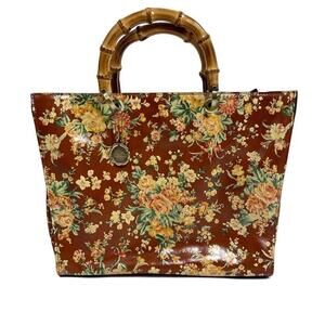 NWOT PATRICIA NASH 100% Leather Zancona Tote Vintage Botanical Garden Print